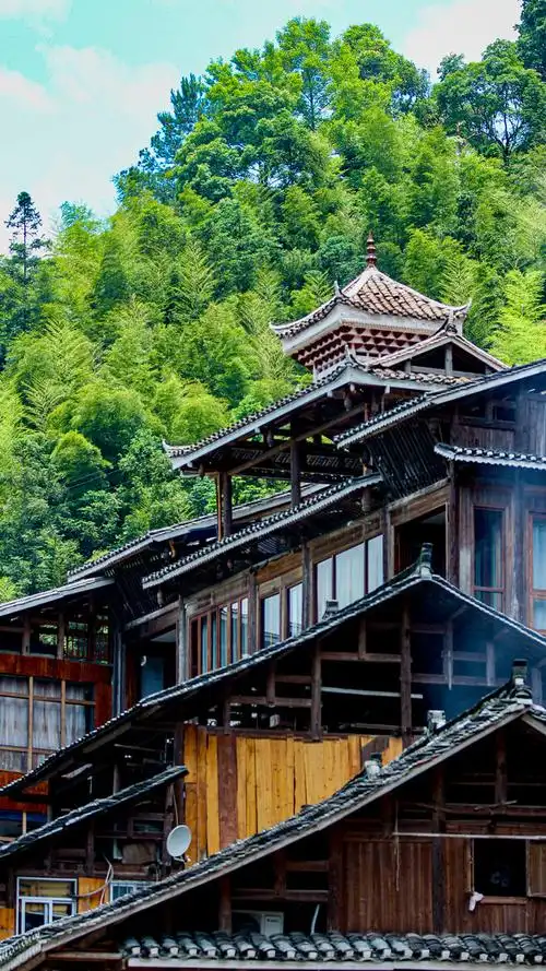 侗族村寨木房子摄于贵州黎平肇兴侗寨