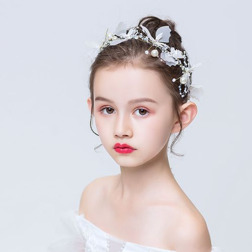 表绢盘满天星蝴蝶发饰儿童表演主持人模特走秀影楼发饰