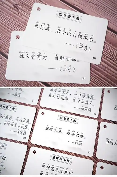 老师推荐小学生励志名言警句大全名句记忆手卡穿环打孔随身携带知识