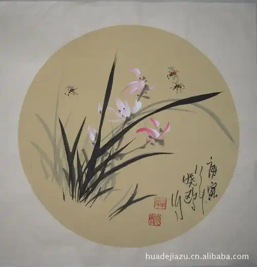 绘画画种:国画扇面花鸟