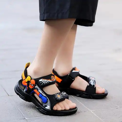 男童露趾凉鞋2021夏季潮中大童儿童运动软底小学生男孩轻便沙滩鞋 fj