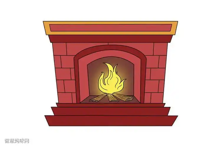 炉子么冬天取暖的壁炉简笔画步骤教程壁炉简笔画带颜色冬季取暖壁炉简