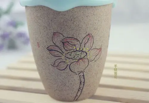 手绘莲花图案展示