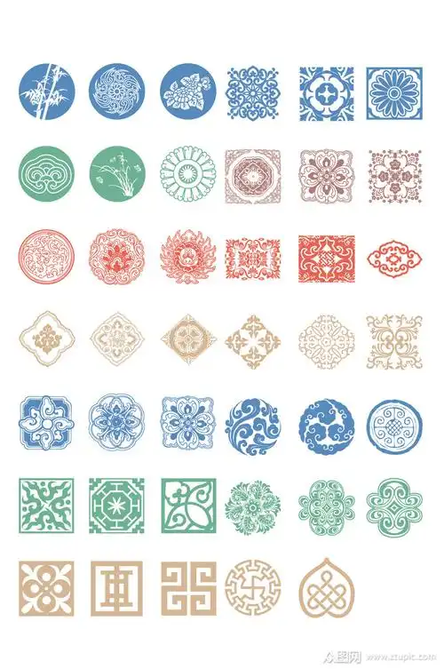 中国风几何花纹纹理素材