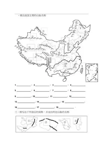 中国地形空白填图