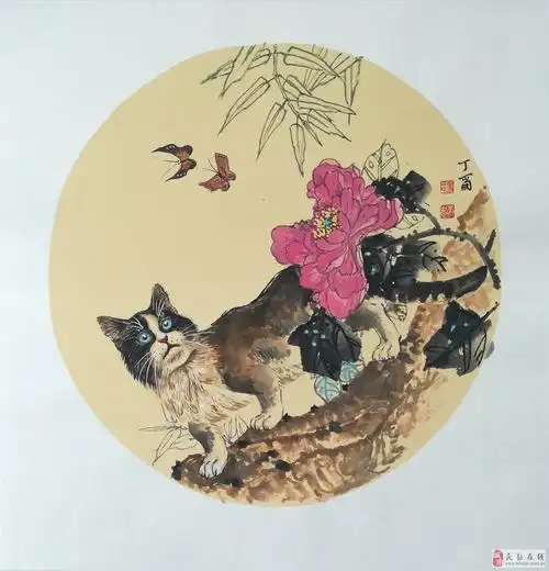汤希忠国画《猫》系列