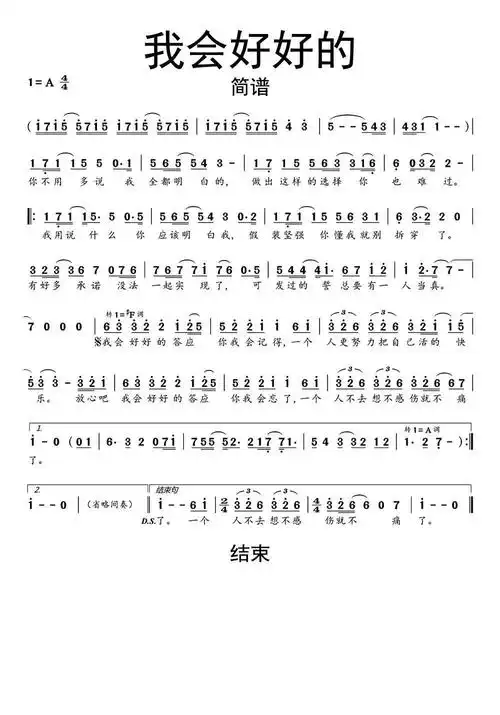 我会好好的(电视剧《十五年等.简谱-虫虫乐谱