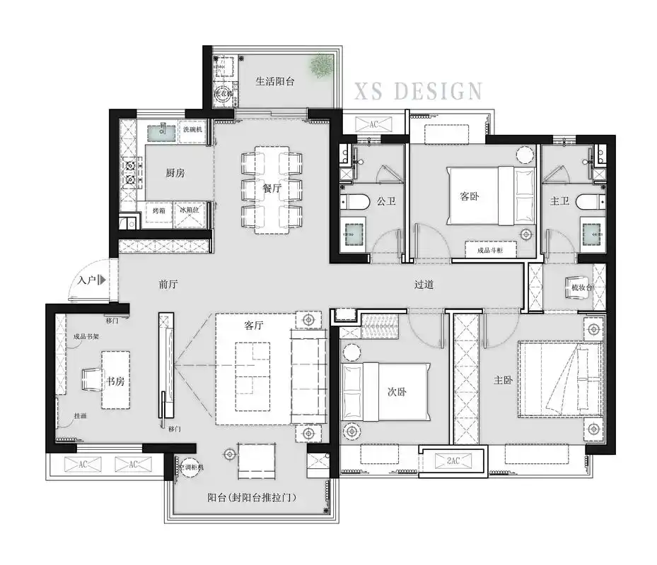 125平常见户型设计—温馨极简
