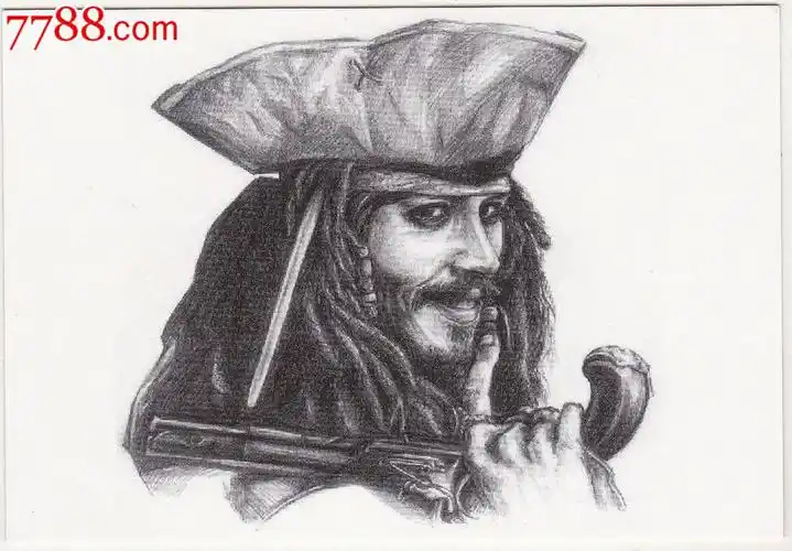 外国年历卡捷克2012年加勒比海盗素描画