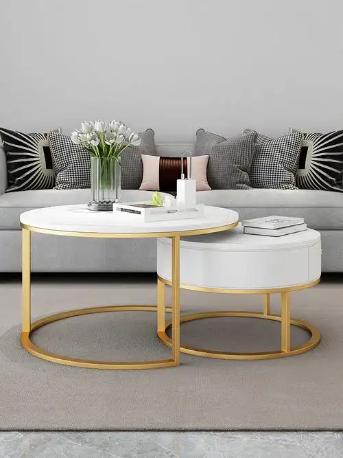 茶几2020新款北欧ins风岩大理石小户户型轻奢茶几