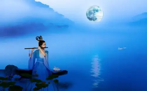 月下思慕佳人,愁颜望月沉