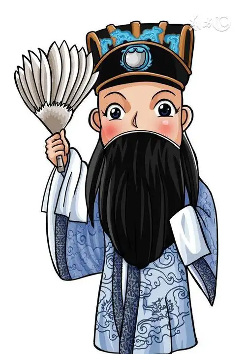 诸葛亮卡通图诸葛亮少年时踏进了设在襄阳城南二里,岘山脚下的学堂.