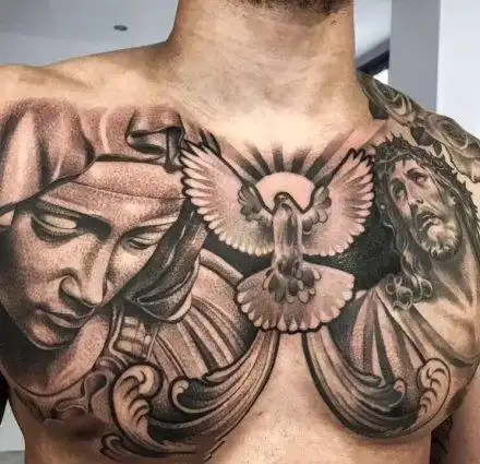 超好看的胸部纹身图案2