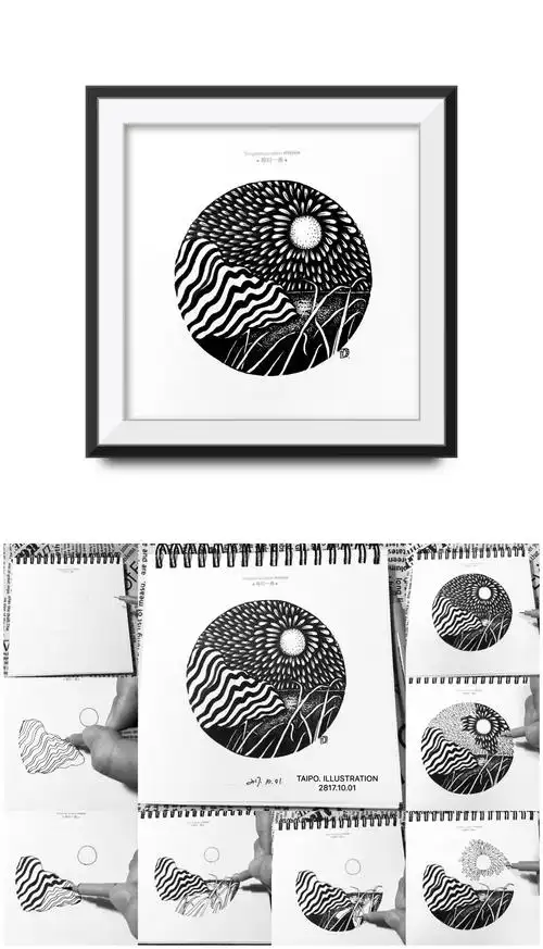 黑白插画设计|平面|图案|太婆 - 原创作品 - 站酷 (zcool)