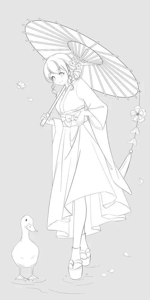 和服少女|插画|创作习作|兔子是哑巴 - 原创作品 - 站酷 (zcool)