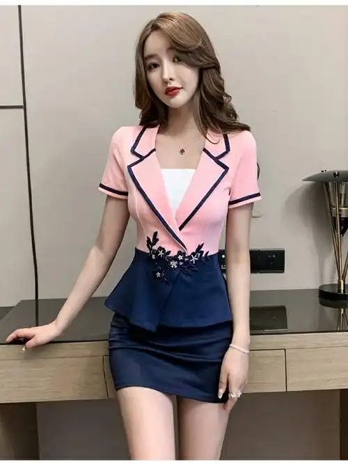 足疗技师工作服薄款显瘦套装女足浴桑拿按摩洗浴沐足洗脚城服装夜天上