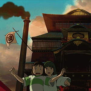 动漫gif千与千寻gif文字表情包gif往前走别回头gif