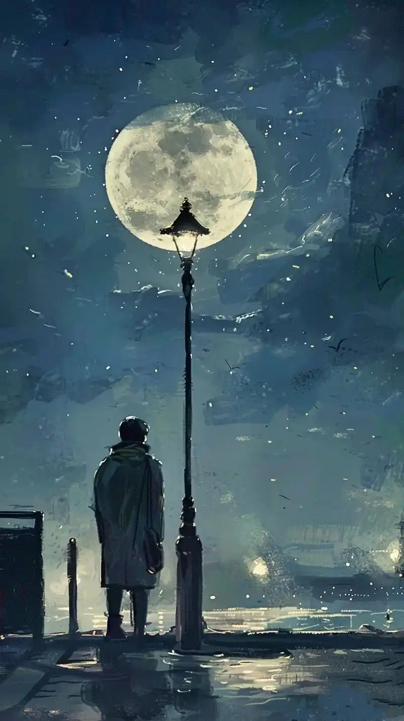 在一个幽静的夜晚,月光如水洒在寂静的街道上
