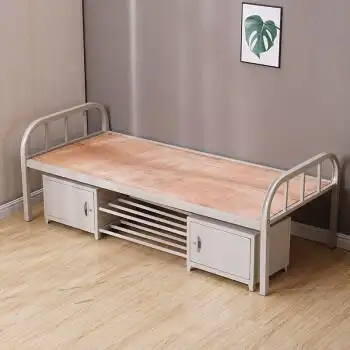 单层床单人床铁架子床学生床员工宿舍硬板床铁床出租房床加固加厚单人