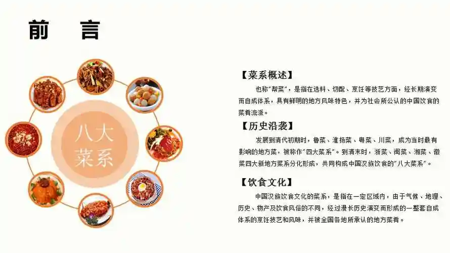 中华美食中国名菜八大菜系介绍通用pptppt模板课件