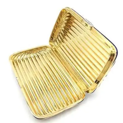 意大利 奢侈品 宝格丽 18k黄金 镶嵌天然钻石 珐琅 烟盒 打火机套装