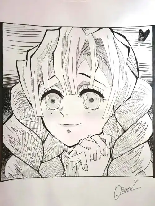 鬼灭之刃甘露寺蜜璃手绘