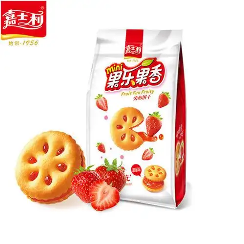 嘉士利果乐果香夹心饼干草莓味85克