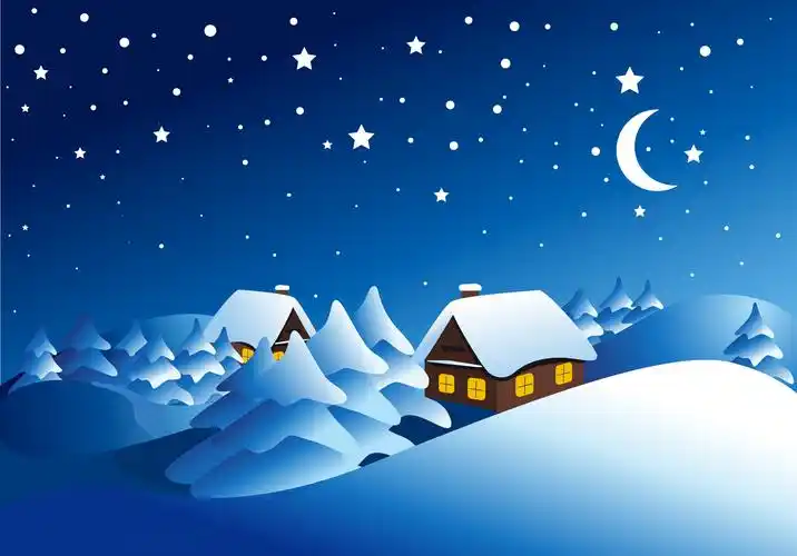 高清手绘冬天雪景素材