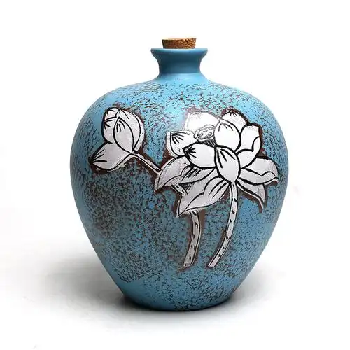 酒瓶宜兴陶瓷3斤手工彩绘酒坛家用酒壶私人家用酒壶