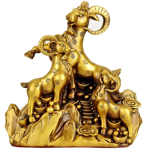 风水阁全铜三羊开泰招财风水摆件三阳开泰生肖羊工艺品客厅摆件