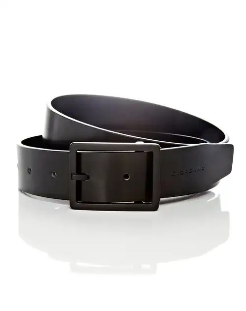 经典黑色 牛剖层移膜革针扣皮带