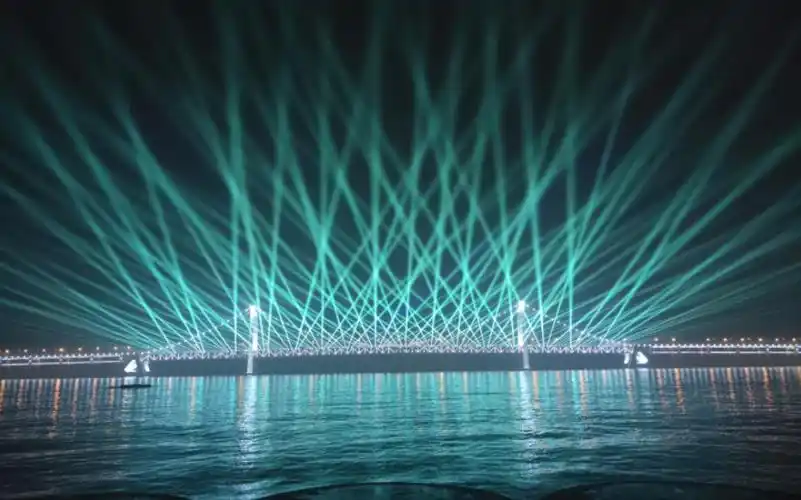 大连,夜晚,跨海大桥,灯光秀