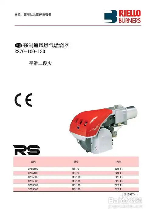 riello rs70-100-130强制通风燃气燃烧器说明书:[1]