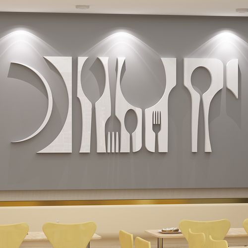 饭店墙面装饰烧烤肉店墙贴纸画轻食餐饮厅小吃火锅面馆背景墙布置