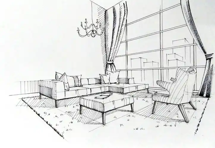 一叶手绘室内设计手绘线稿