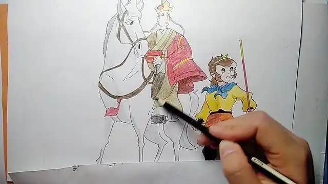 西游记唐僧师徒简笔画图片