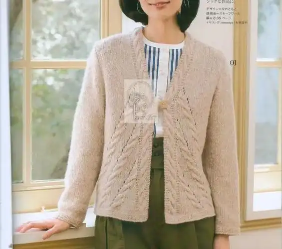 3款女士棒针编织开衫手织毛衣又流行回来了diy手工附教程