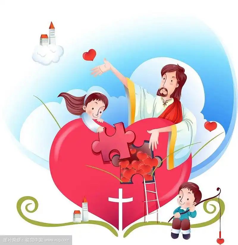 基督教主题矢量插图