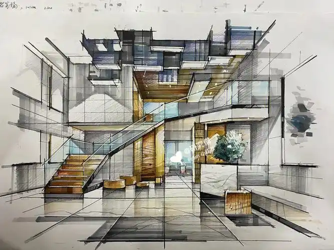 室内效果图手绘上色步骤