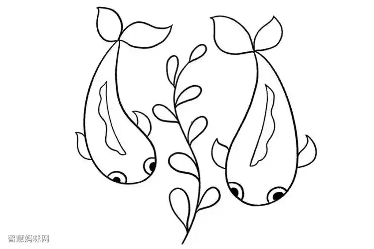 年年有余新年简笔画画法步骤