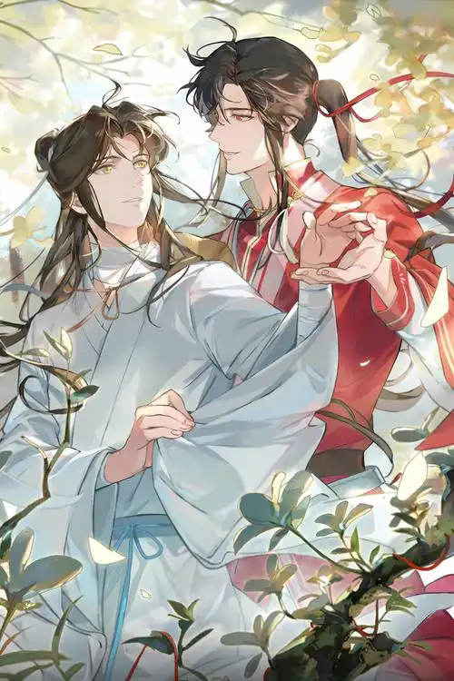 官方自营 天官赐福卷轴天官赐福海报定制壁纸挂画墙纸谢怜花城三郎花