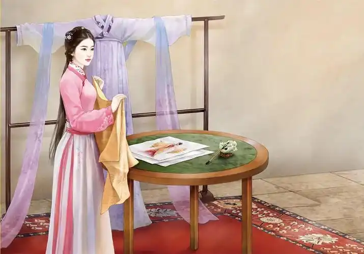 古代美女手绘图片(一组古早风的插画) - 赤虎壹号