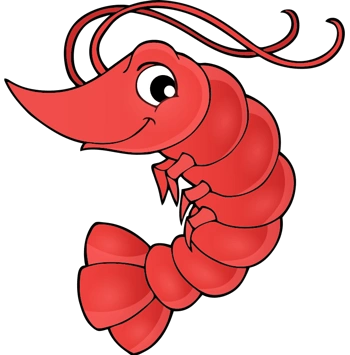 手绘可爱红色大虾