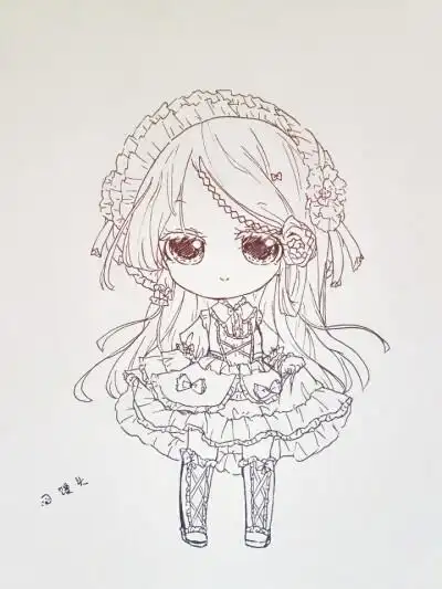 q版人物萌图简笔画女古装