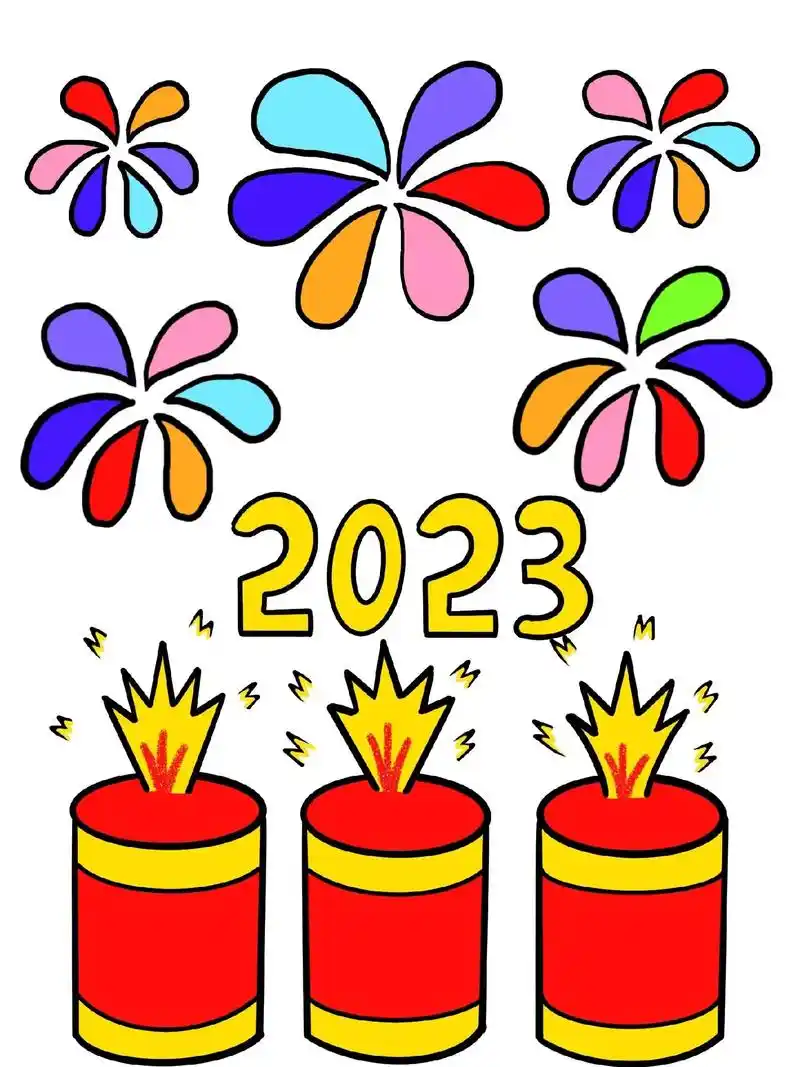 爆竹声中一岁除.#图文伙伴计划 简单好看的新年爆竹简笔画,快 - 抖音