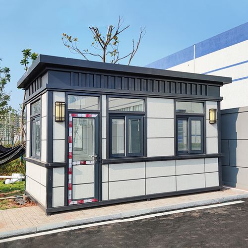 岗亭保安亭户外真石漆保安室可住人收费亭小区门卫成品岗亭厂家