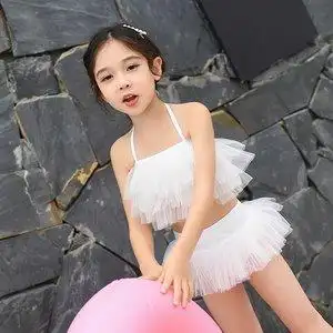inss风小天使儿童游泳衣女孩中小童宝宝比基尼学生走秀温泉游泳衣