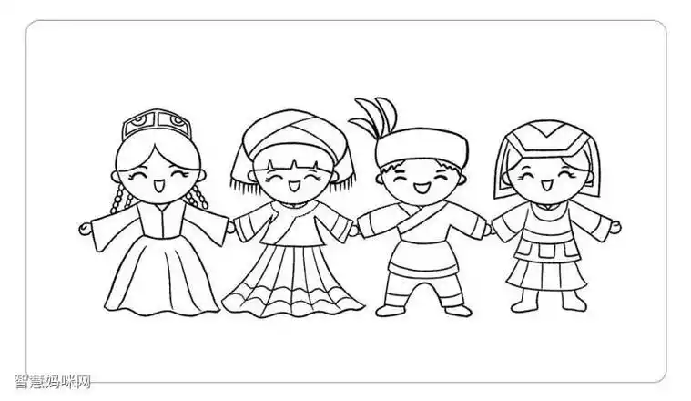 56民族庆国庆简笔画