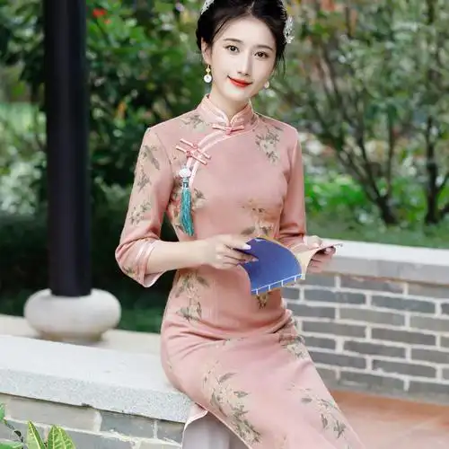 旗袍秋季少女国风年轻气质改良版日常新中式旗袍