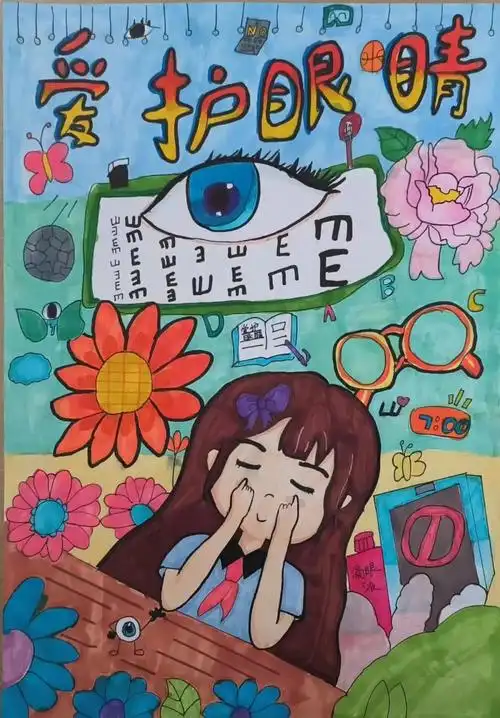 >首页>校园活动>艺术天地三年四班  谢语晗通过这样的近视防控绘画